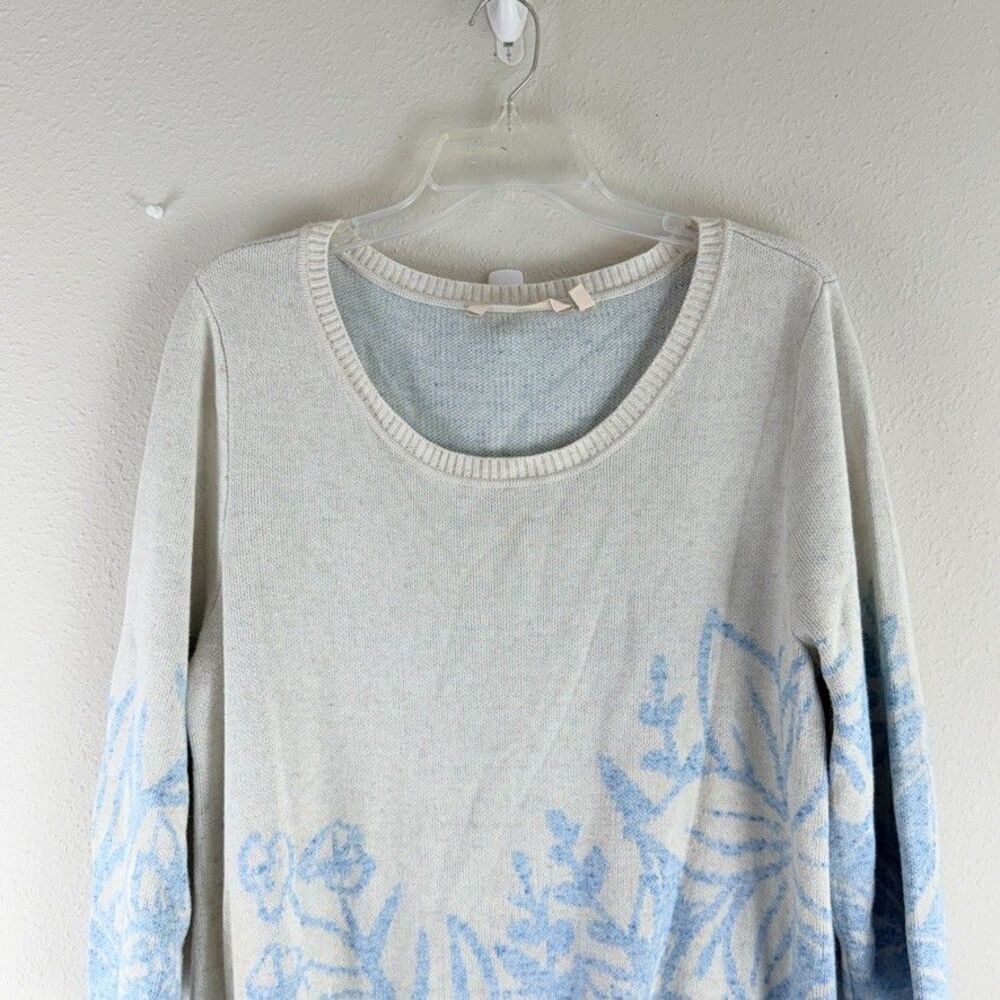 Soft Surroundings Womens Large Sweater Long Sleeve Knit Pullover Floral Artsy - Picture 2 of 9